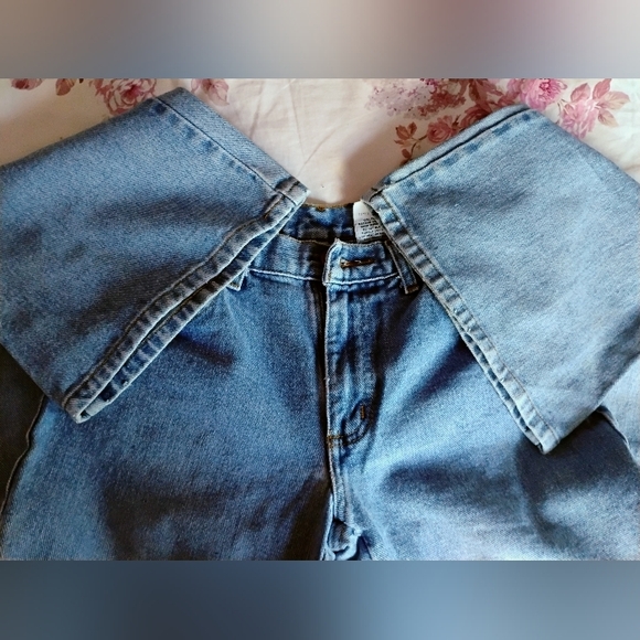 VINTAGE l.e.i. Flare Leg Denim Blue Jeans SIZE 5 • AUTHENTIC VINTAGE from 1990's - Picture 6 of 12
